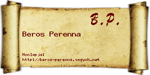Beros Perenna névjegykártya